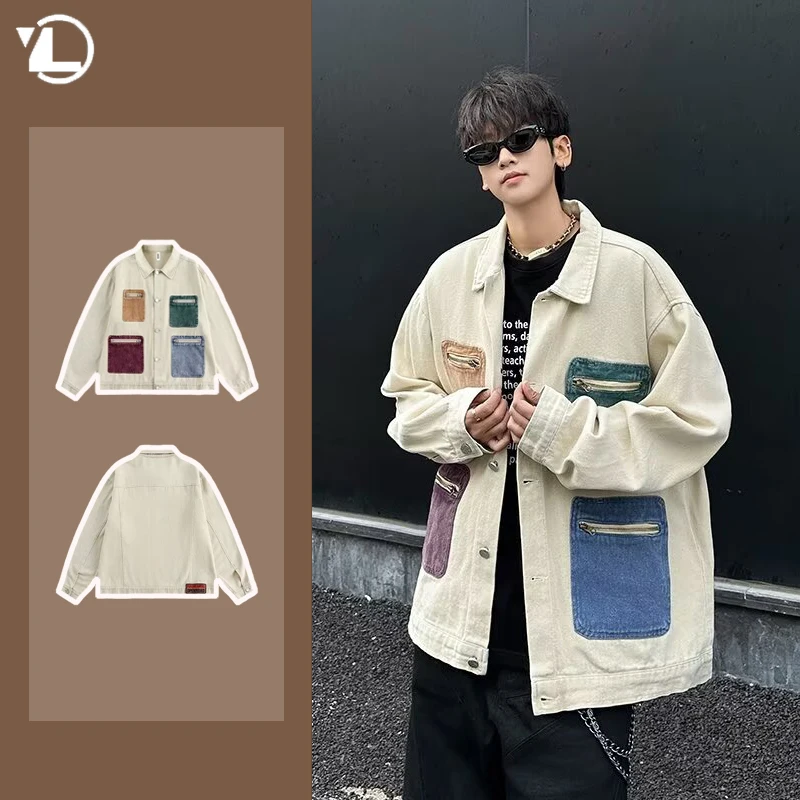 Street Fashion Mens Denim Jacket New 2024 Color Blocked Zipper Multi Pocket Cowboy Coats Trendy Casual Lapel Tooling Outwear
Street Fashion Mens Denim Jacket New 2024 Color Blocked Zipper Multi Pocket Cowboy Coats Trendy Casual Lapel Tooling Outwear