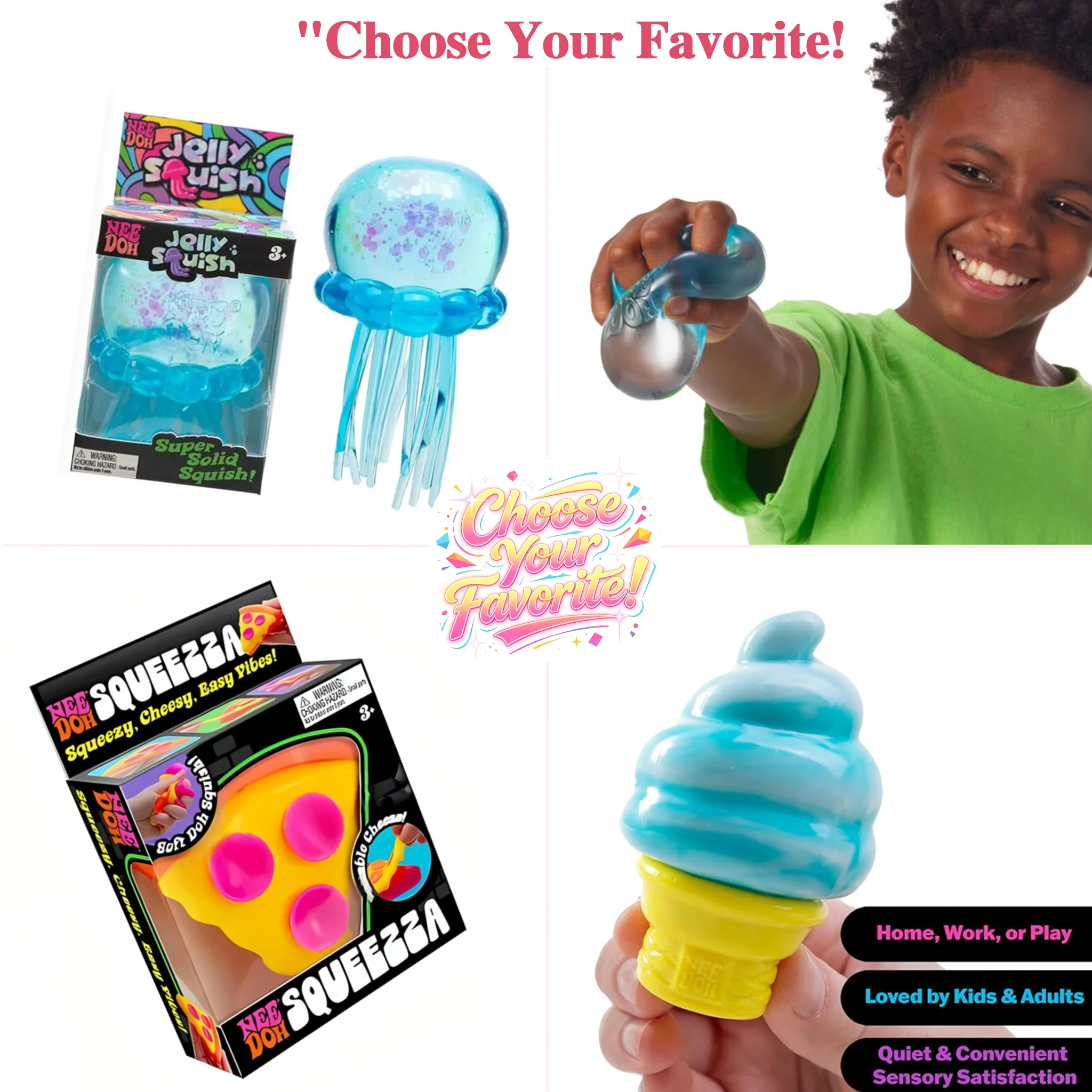 Sensory Fidget Stress Ball Variety - Nice Cube, JellySquish, Nice Cream - Super Soft Slow-Rise Squishy Toy for All Ages, 1pc
Sensory Fidget Stress Ball Variety - Nice Cube, JellySquish, Nice Cream - Super Soft Slow-Rise Squishy Toy for All Ages, 1pc