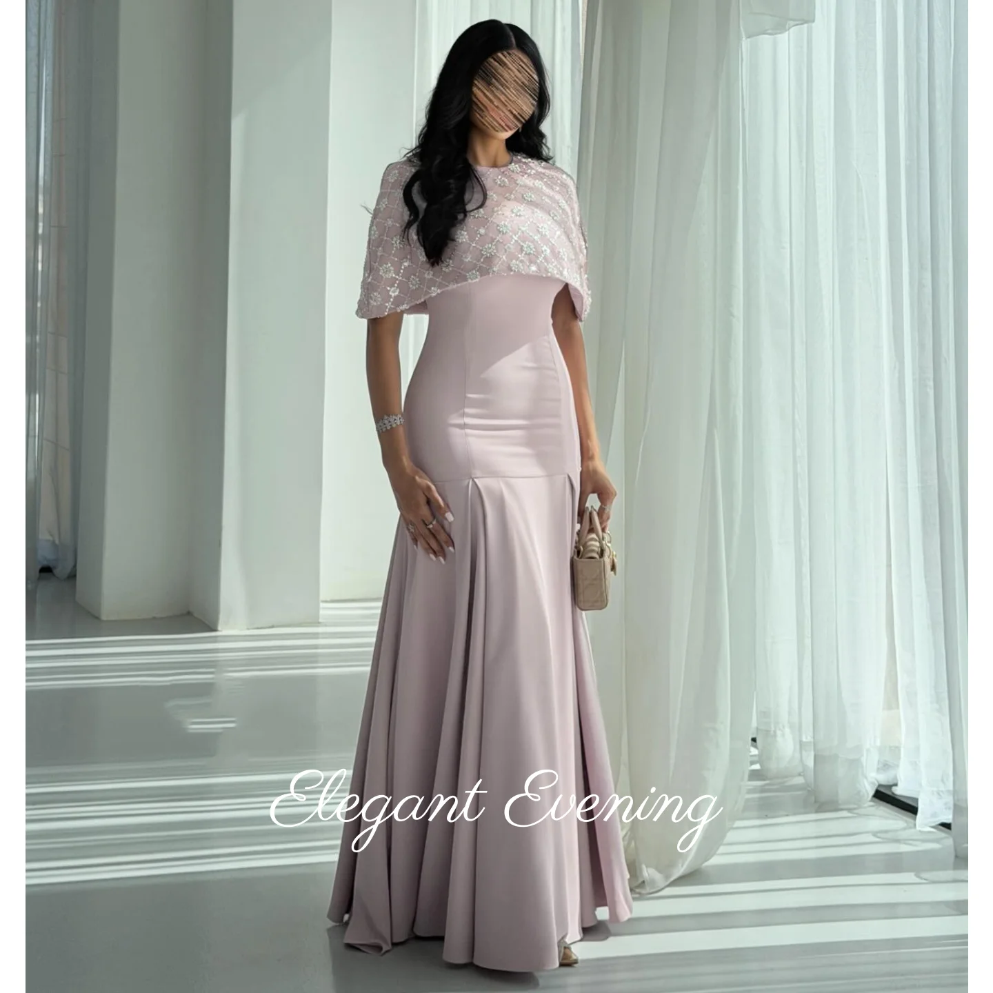 Luxurious Evening Dresses Sequins Beadings Pink Shawl Prom Dresses Pleated Ruched Sheath Wedding Party Dress Woman Customized
Luxurious Evening Dresses Sequins Beadings Pink Shawl Prom Dresses Pleated Ruched Sheath Wedding Party Dress Woman Customized