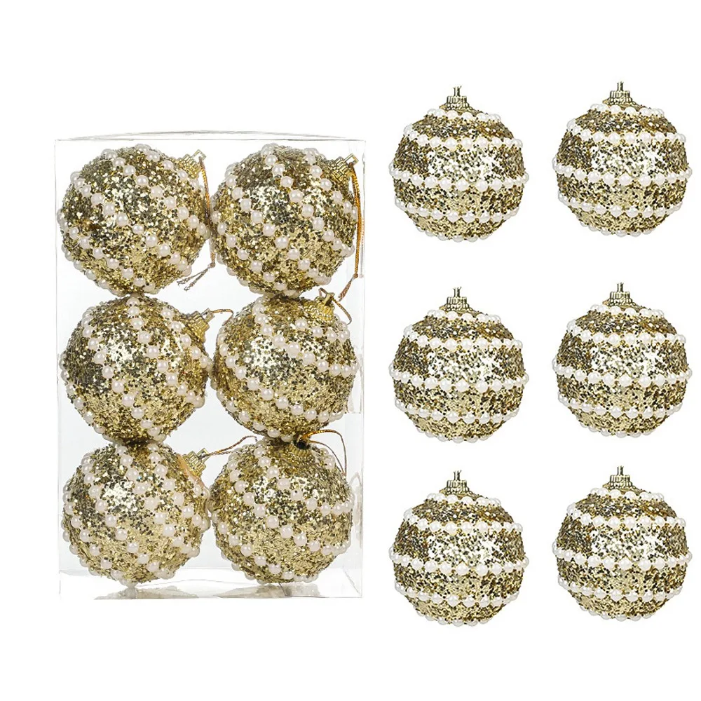 6pcs White Gold Foam Christmas Balls Pendant Shatterproof Reusable Christmas Hanging Balls Handmade Elegant
6pcs White Gold Foam Christmas Balls Pendant Shatterproof Reusable Christmas Hanging Balls Handmade Elegant
