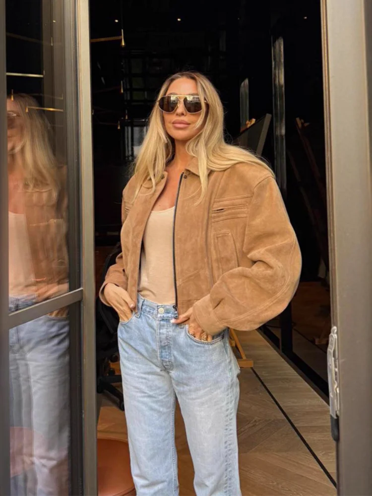 Women's Chic Vintage Full Sleeve Lapel Pockets Jackets Lady Fashion Zipper Leather Simple Solid 2026 Street Style Outdoor Tops
Women's Chic Vintage Full Sleeve Lapel Pockets Jackets Lady Fashion Zipper Leather Simple Solid 2026 Street Style Outdoor Tops