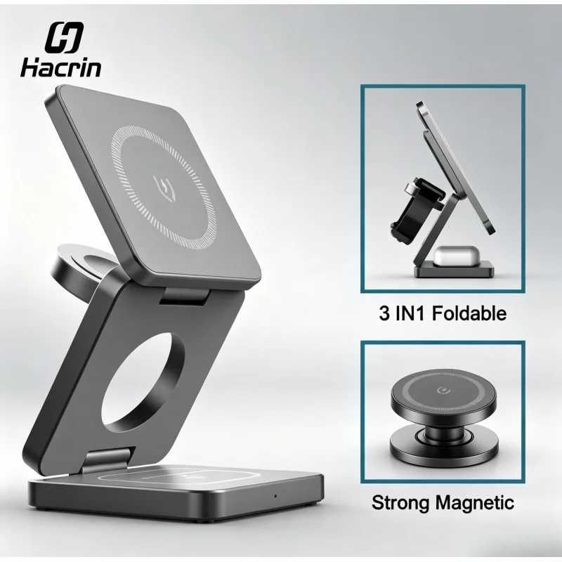 3-in-1 Foldable Magnetic Wireless Charging Station for iPhone 12-15 Pro Max Apple Watch 8 9
3-in-1 Foldable Magnetic Wireless Charging Station for iPhone 12-15 Pro Max Apple Watch 8 9