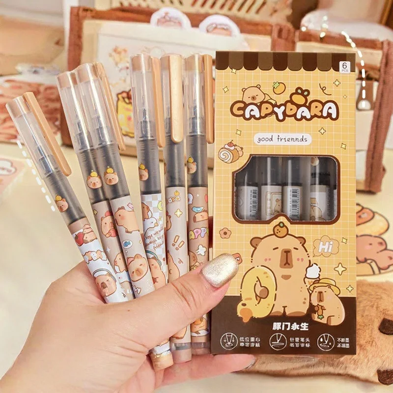 6/12 шт. гелевых ручек «Капибара», шариковые ручки с прямым подачей чернил для студентов, офисные ручки для подписи, милые быстросохнущие водные ручки для учебы и работы
6/12 шт. гелевых ручек «Капибара», шариковые ручки с прямым подачей чернил для студентов, офисные ручки для подписи, милые быстросохнущие водные ручки для учебы и работы