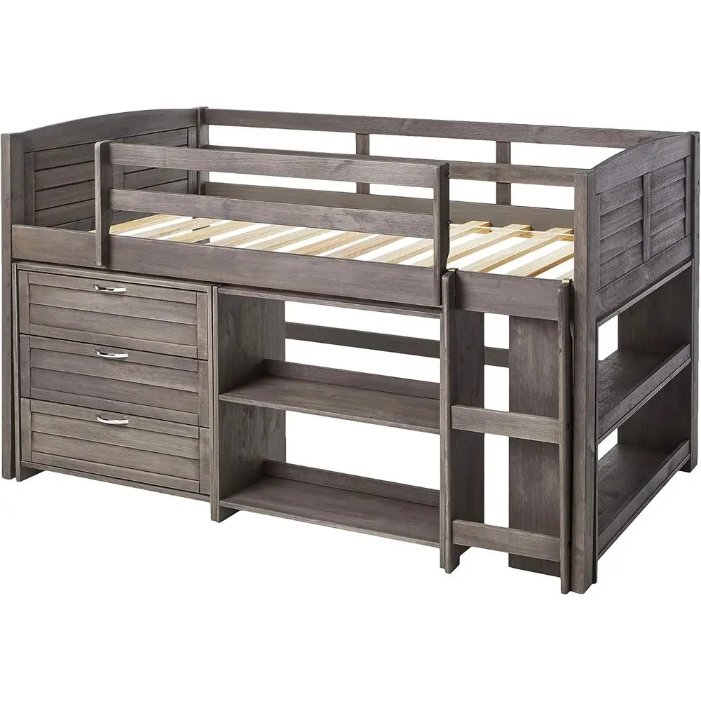 Twin Size Antique Grey Louvered Storage Bed - Group B
Twin Size Antique Grey Louvered Storage Bed - Group B