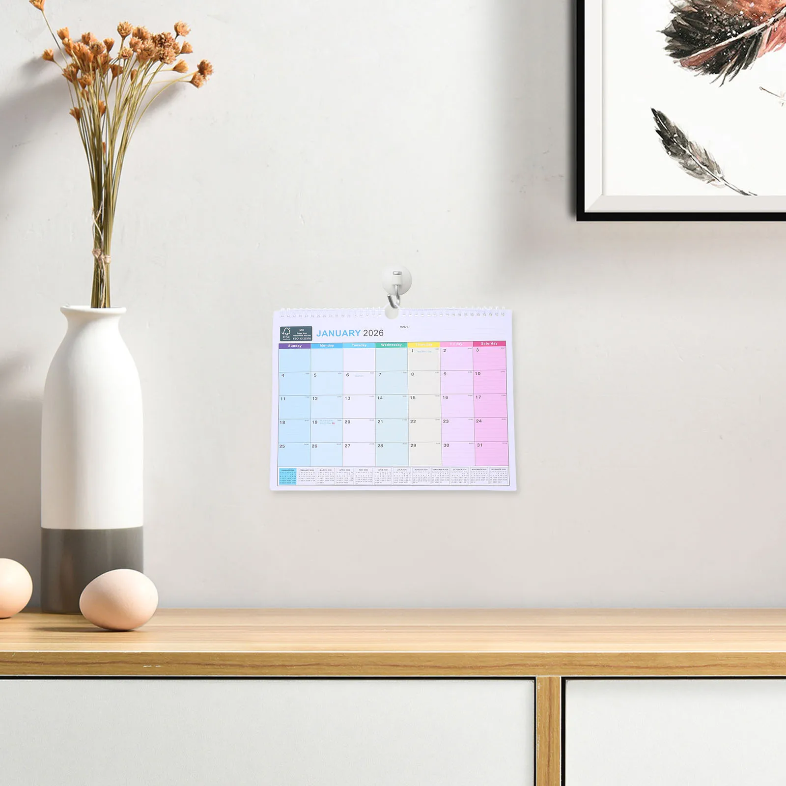 Hanging Wall Calendar 2026-2027 Spiral Bound Jan 2026 to Jun 2027 18 Months Planner Daily Schedule Holidays Office Family
Hanging Wall Calendar 2026-2027 Spiral Bound Jan 2026 to Jun 2027 18 Months Planner Daily Schedule Holidays Office Family