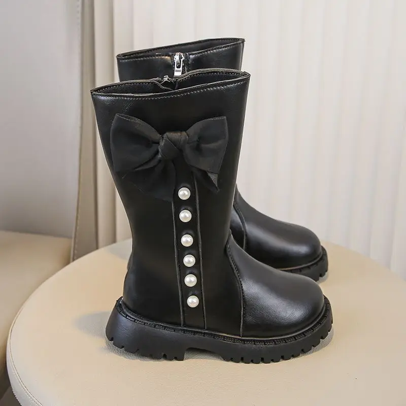 Bow Soft Sole Girls Mid Calf Boots for Autumn Winter Performance Kids Fashionable Princess Shoes
Bow Soft Sole Girls Mid Calf Boots for Autumn Winter Performance Kids Fashionable Princess Shoes