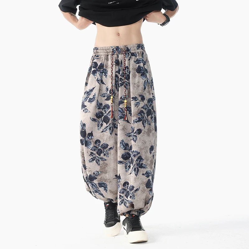 Chinese Style Mens Harem Pants Loose Fit Printed Elastic Waist Casual Trousers Relaxed Cuff Streetwear Boho Comfortable
Chinese Style Mens Harem Pants Loose Fit Printed Elastic Waist Casual Trousers Relaxed Cuff Streetwear Boho Comfortable