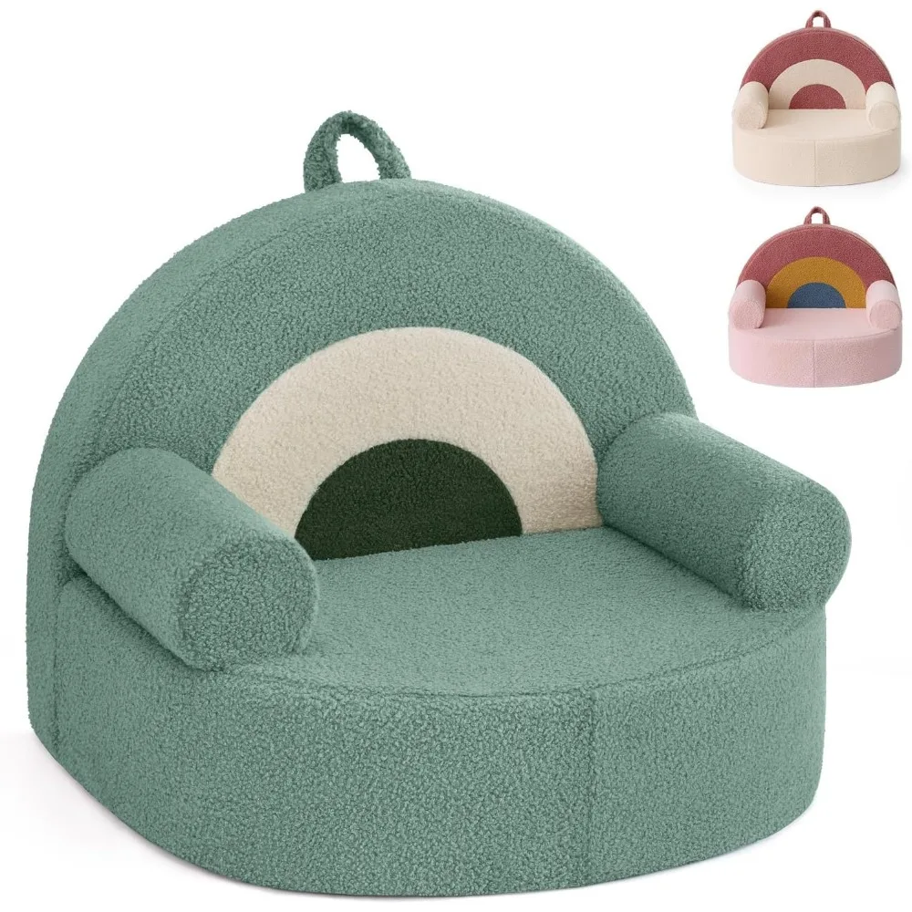 Toddler Chair Comfy, Foam Kids Chair with Soft Teddy Plush, Toddler Reading Armchair with Cute Rainbow Designs- Sage Green
Toddler Chair Comfy, Foam Kids Chair with Soft Teddy Plush, Toddler Reading Armchair with Cute Rainbow Designs- Sage Green