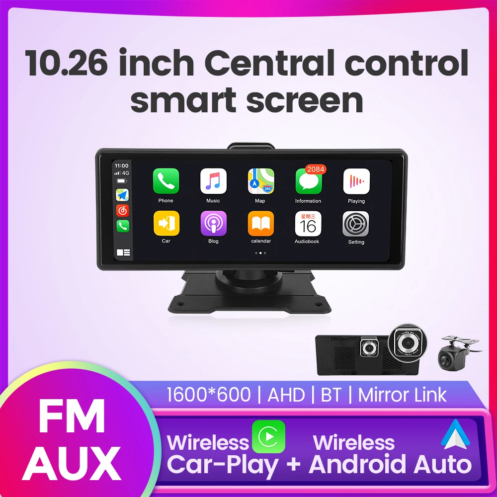 Car Play Android Auto Multimedia Video Player 10.26inch Portable Touch Screen Automotive Intelligent System USB Rear View Camera
Car Play Android Auto Multimedia Video Player 10.26inch Portable Touch Screen Automotive Intelligent System USB Rear View Camera