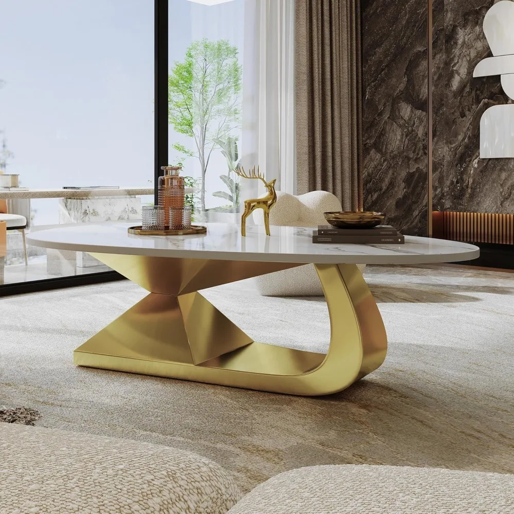 Coffee Table with Marble Grain Top, Modern Oval Coffee Table for Living Room,Faux Marble Center Tea Table with, Customized
Coffee Table with Marble Grain Top, Modern Oval Coffee Table for Living Room,Faux Marble Center Tea Table with, Customized