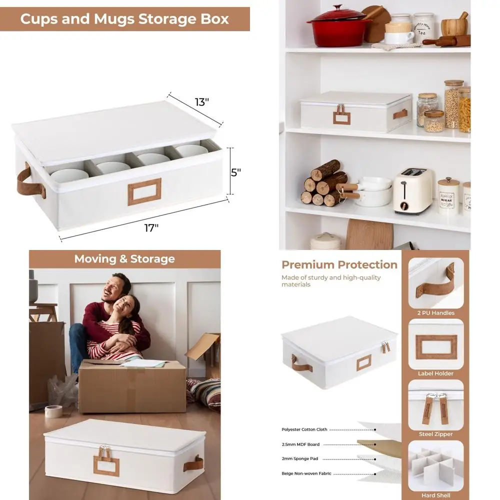 Stackable Mug Holder with Dividers, 12-Cup Hard Shell Organizer, Beige
Stackable Mug Holder with Dividers, 12-Cup Hard Shell Organizer, Beige