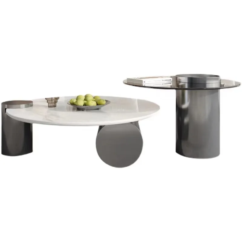 Light luxury rock slab round coffee table glass office household living room small apartment
Light luxury rock slab round coffee table glass office household living room small apartment