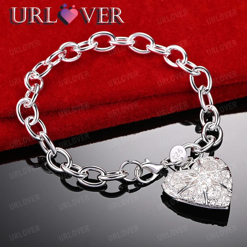 Lovers Hollow Heart Chain 925 Sterling Silver Bracelets For Men Women Party Charm Wedding Accessories Cute Jewelry Birthday Gift
Lovers Hollow Heart Chain 925 Sterling Silver Bracelets For Men Women Party Charm Wedding Accessories Cute Jewelry Birthday Gift