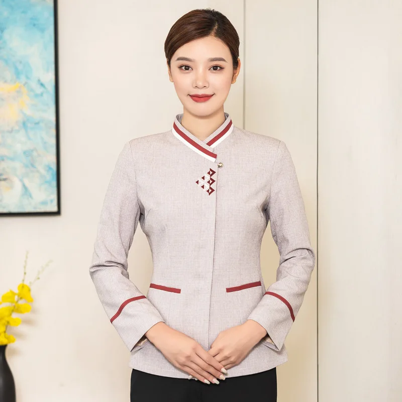 Long-sleeved cleaning uniform for women in hotels, guesthouses, and property management, workwear for housekeeping staff, autumn
Long-sleeved cleaning uniform for women in hotels, guesthouses, and property management, workwear for housekeeping staff, autumn