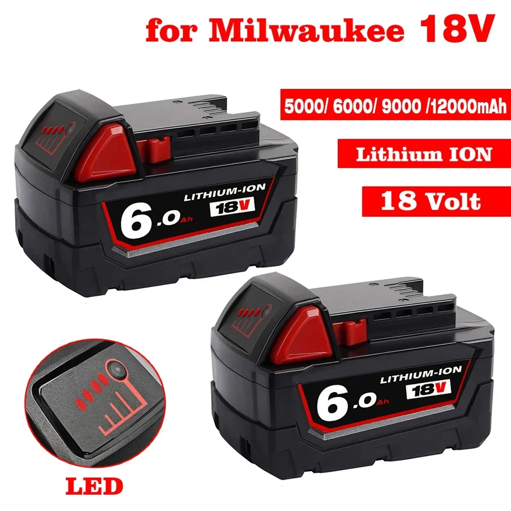 Original 18V 6.0Ah Replacement Lithium Ion Battery For Milwaukee M18 Power Tool Batteries 48-11-1815 48-11-1850 48-11-1860 Z50
Original 18V 6.0Ah Replacement Lithium Ion Battery For Milwaukee M18 Power Tool Batteries 48-11-1815 48-11-1850 48-11-1860 Z50