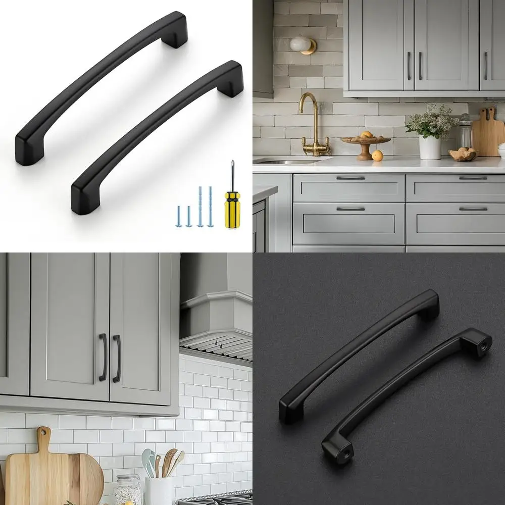 5 Inch Curved Black Kitchen Cabinet Handles, Solid Drawer Pulls for Dressers and Cabinets, Modern 30-Pack Hardware Set
5 Inch Curved Black Kitchen Cabinet Handles, Solid Drawer Pulls for Dressers and Cabinets, Modern 30-Pack Hardware Set