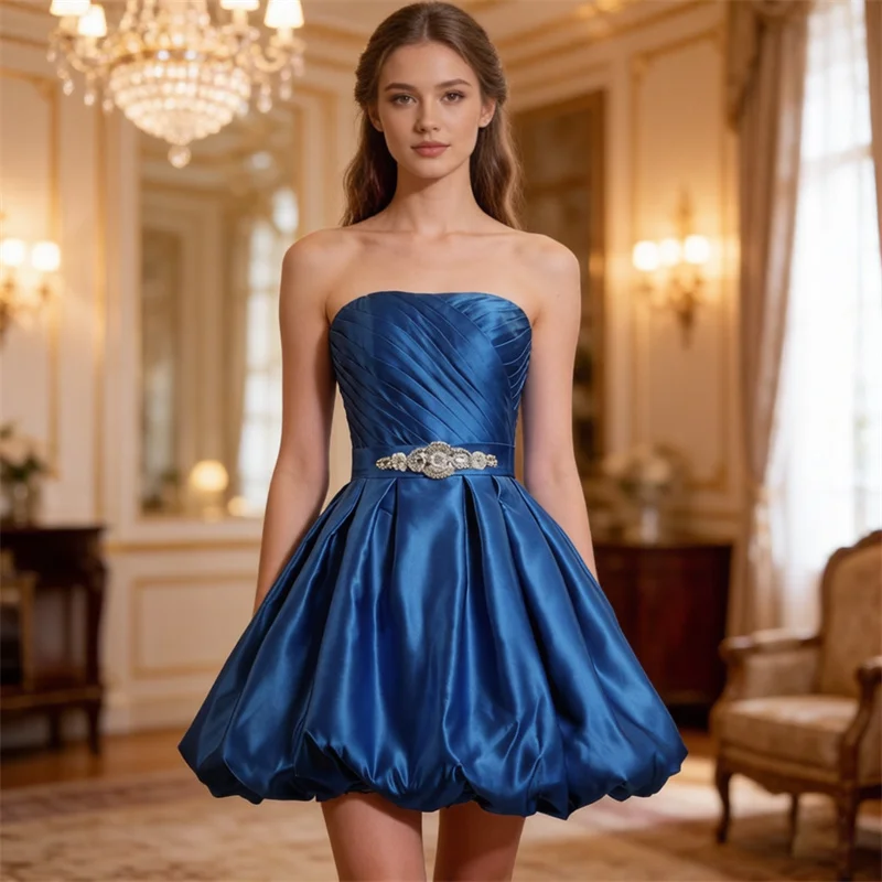 Short Satin Crystals Sashes Strapless Bridesmaid Dresses Wedding Party Prom Homecoming Birthday Evening Cocktail Knee Length
Short Satin Crystals Sashes Strapless Bridesmaid Dresses Wedding Party Prom Homecoming Birthday Evening Cocktail Knee Length