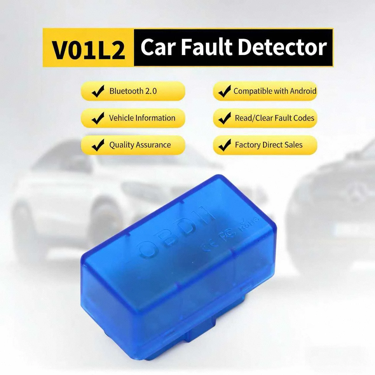V01L2/V01L2-1 OBD2 Автомобильный диагностический сканер Беспроводной считыватель кодов неисправностей для проверки данных двигателя в реальном времени Android Инструмент диагностики автомобиля
V01L2/V01L2-1 OBD2 Автомобильный диагностический сканер Беспроводной считыватель кодов неисправностей для проверки данных двигателя в реальном времени Android Инструмент диагностики автомобиля