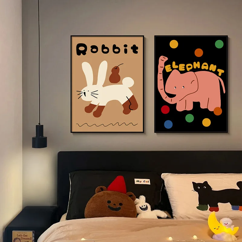 Cartoon animal bedroom bedside decorative painting Maillard dining room dopamine art living room table top canvas painting
Cartoon animal bedroom bedside decorative painting Maillard dining room dopamine art living room table top canvas painting