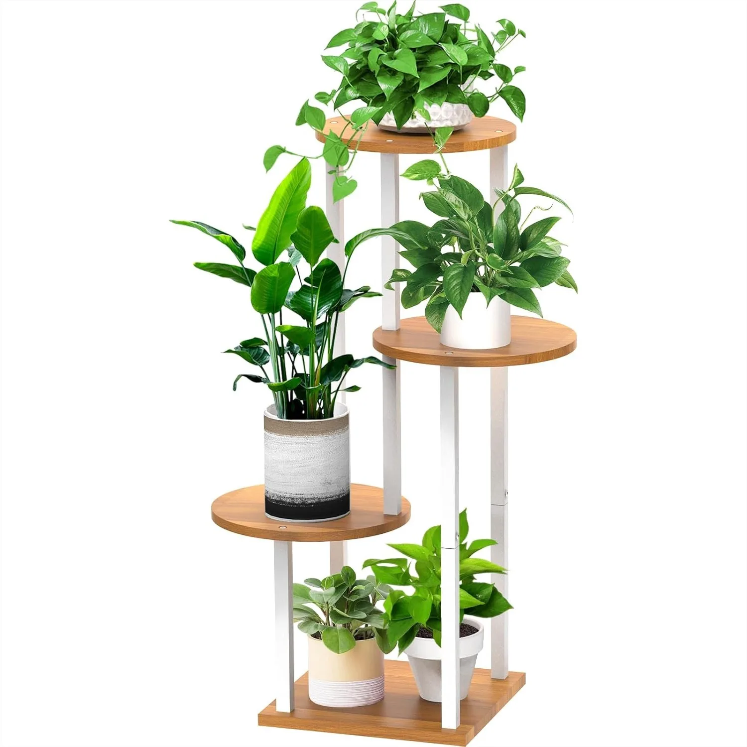 4 Tier Wood Tall Plant Stand Metal Rack Indoor, Multiple Flower Pot Holder Shelves Corner Rack for Patio Living Room Balcony
4 Tier Wood Tall Plant Stand Metal Rack Indoor, Multiple Flower Pot Holder Shelves Corner Rack for Patio Living Room Balcony