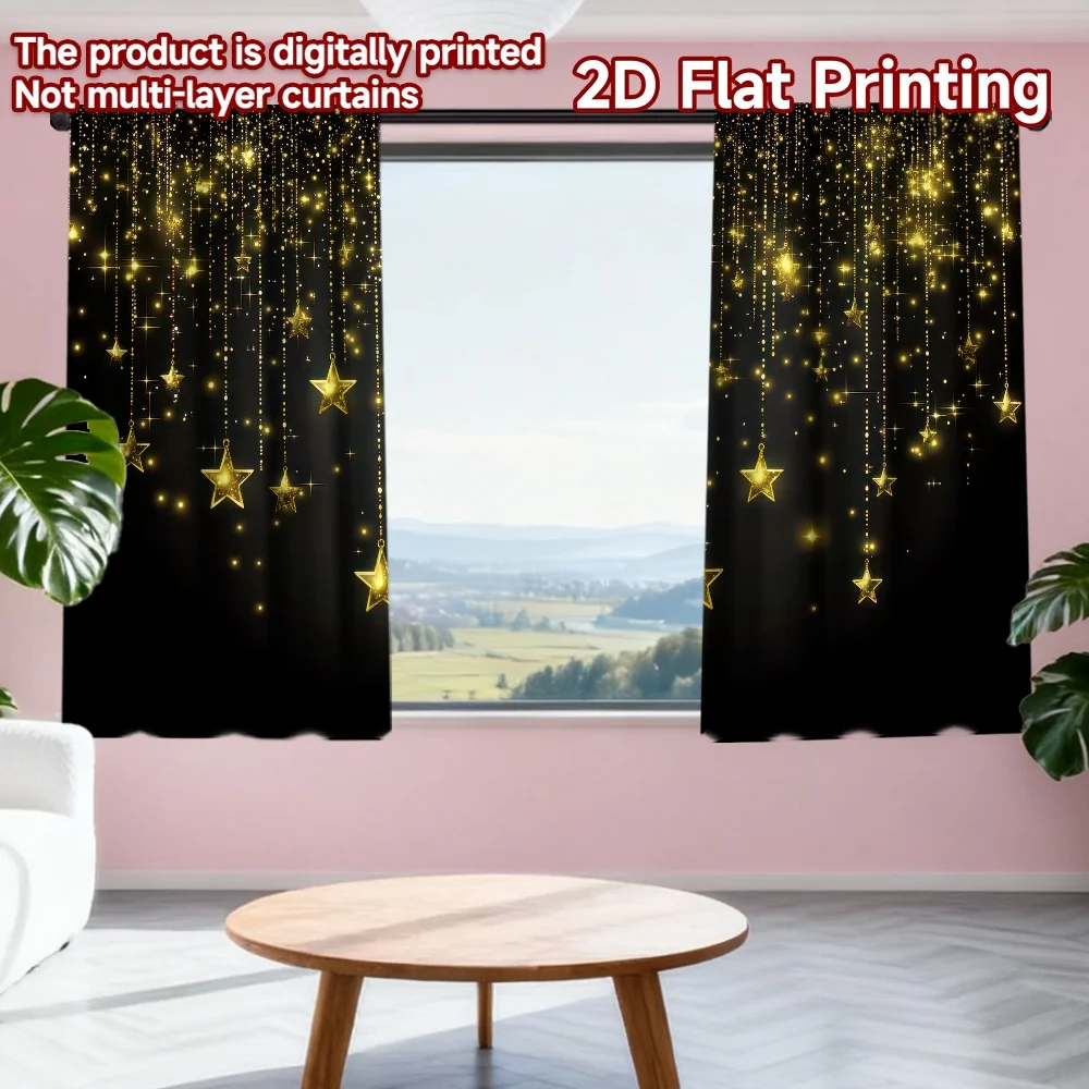 2D flat printing 2pcs Drapes New Year's Shimmering Stars Digital Printed Polyester Drapes Birthday Party Perfect for New Year
2D flat printing 2pcs Drapes New Year's Shimmering Stars Digital Printed Polyester Drapes Birthday Party Perfect for New Year