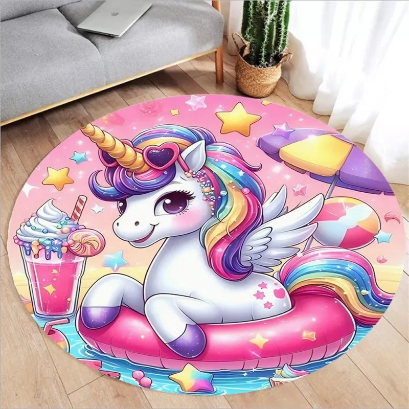 Cute Cartoon Unicorns Print Round Rug Bedroom Carpet Living Room Nonslip Floor Mat Sofa Table Rugs for Home Decor Girls Room Rug
Cute Cartoon Unicorns Print Round Rug Bedroom Carpet Living Room Nonslip Floor Mat Sofa Table Rugs for Home Decor Girls Room Rug