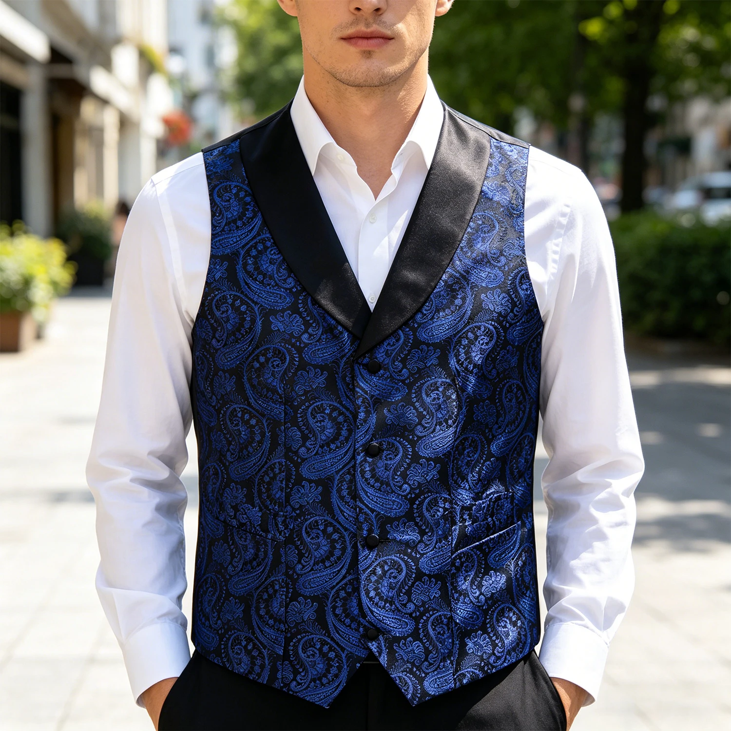 Luxury Men's Suit Vest Red Blue Jacquard FloralWaistcoat for Wedding Party Tuxedo Suits Sleeveless Jacket
Luxury Men's Suit Vest Red Blue Jacquard FloralWaistcoat for Wedding Party Tuxedo Suits Sleeveless Jacket