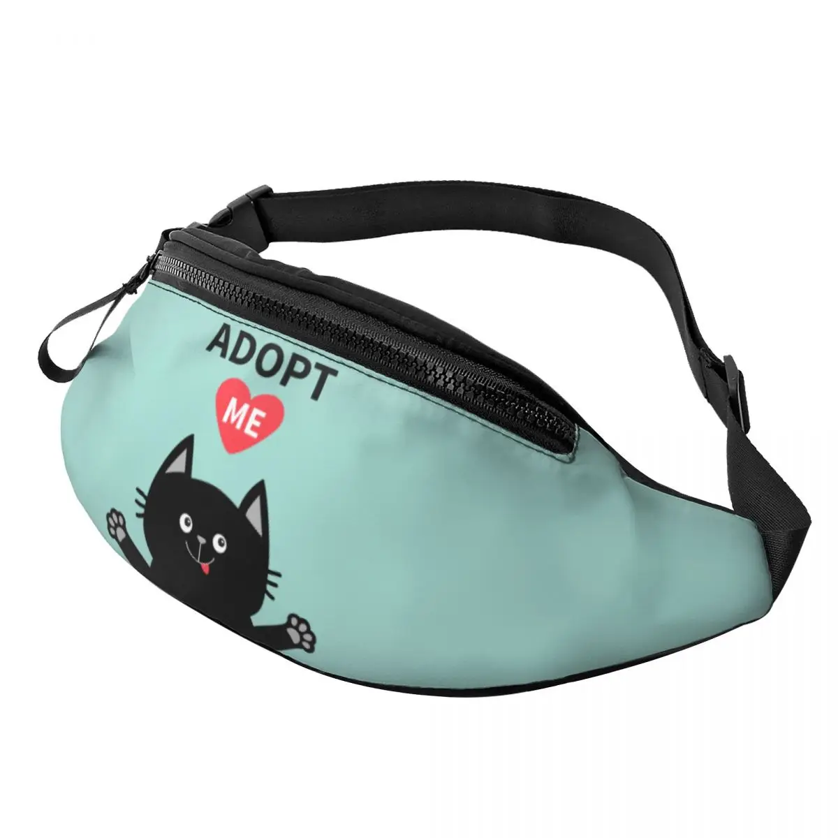 Custom Cute Adopt Me Black Cat Fanny Pack Men Women Funny Baby Kitten Crossbody Waist Bag for Running Phone Money Pouch
Custom Cute Adopt Me Black Cat Fanny Pack Men Women Funny Baby Kitten Crossbody Waist Bag for Running Phone Money Pouch
