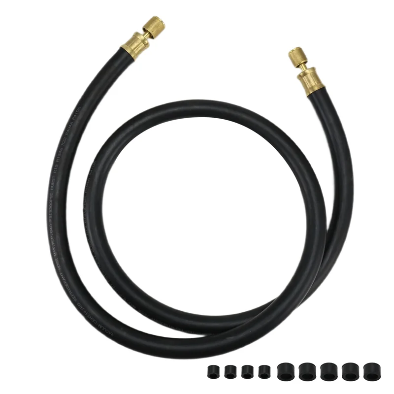 ABKO-High-Flow Black Refrigerant Hose, 6' Length, 1/2" Diameter, 3/8" To 1/4" Fittings Included
ABKO-High-Flow Black Refrigerant Hose, 6' Length, 1/2" Diameter, 3/8" To 1/4" Fittings Included