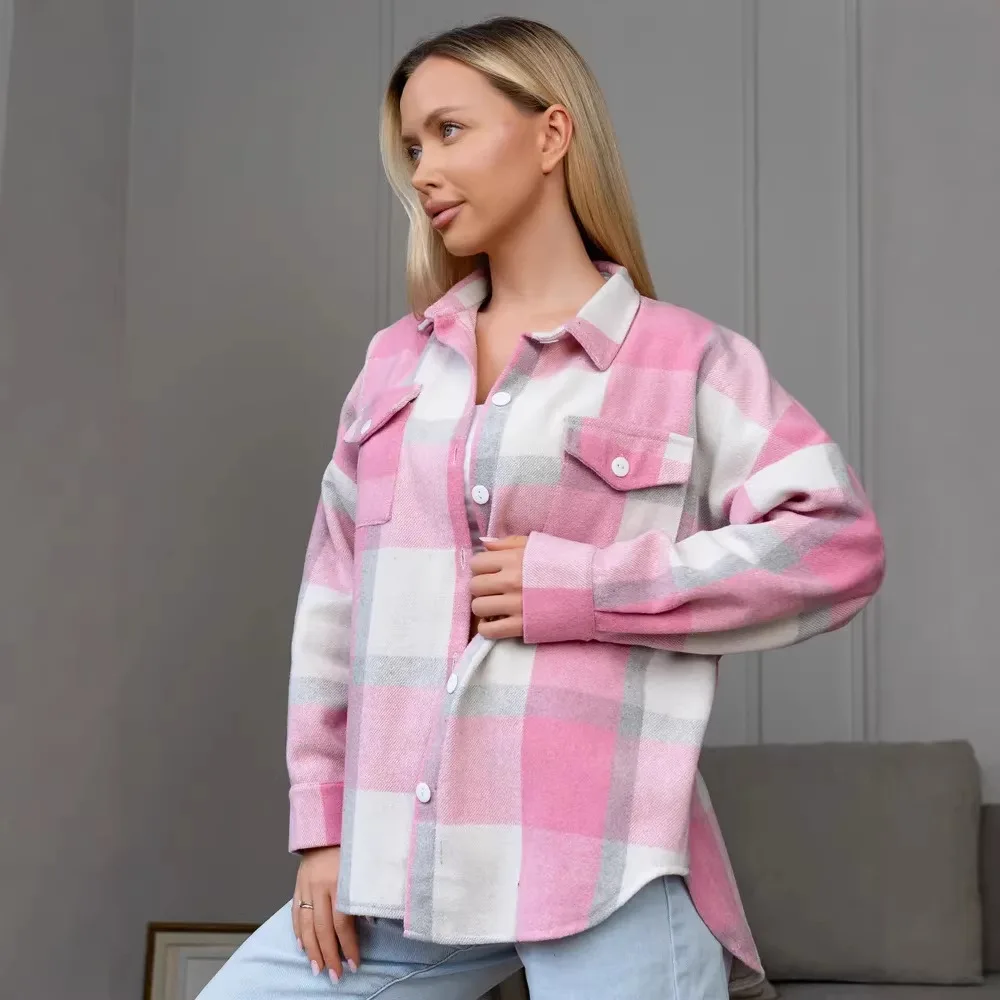 2026 Autumn Oversize Long Sleeve Women Cardigan Basic Plaid Shirt Autumn Lapel Blouses Casual Warm Cardigan Coat Outerwear
2026 Autumn Oversize Long Sleeve Women Cardigan Basic Plaid Shirt Autumn Lapel Blouses Casual Warm Cardigan Coat Outerwear