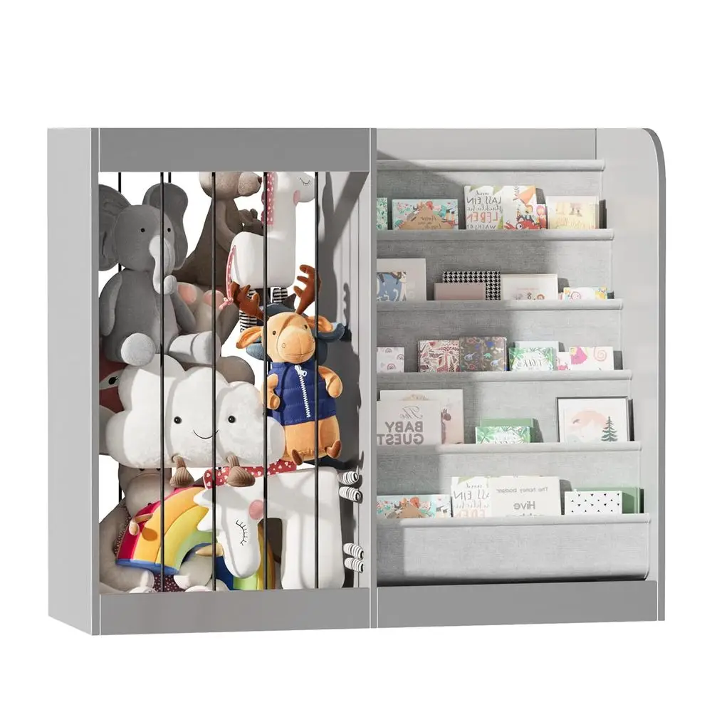 5-Tier Sling Bookshelf and Plush Organizer for Kids, Playroom, Bedroom, Nursery - Grey
5-Tier Sling Bookshelf and Plush Organizer for Kids, Playroom, Bedroom, Nursery - Grey