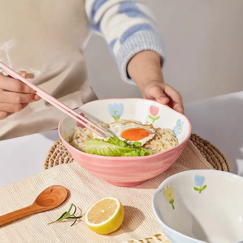 Ceramic Noodles in Soup Bowl Bamboo Hat Household New 7 Inch Soup Bowl Tableware
Ceramic Noodles in Soup Bowl Bamboo Hat Household New 7 Inch Soup Bowl Tableware