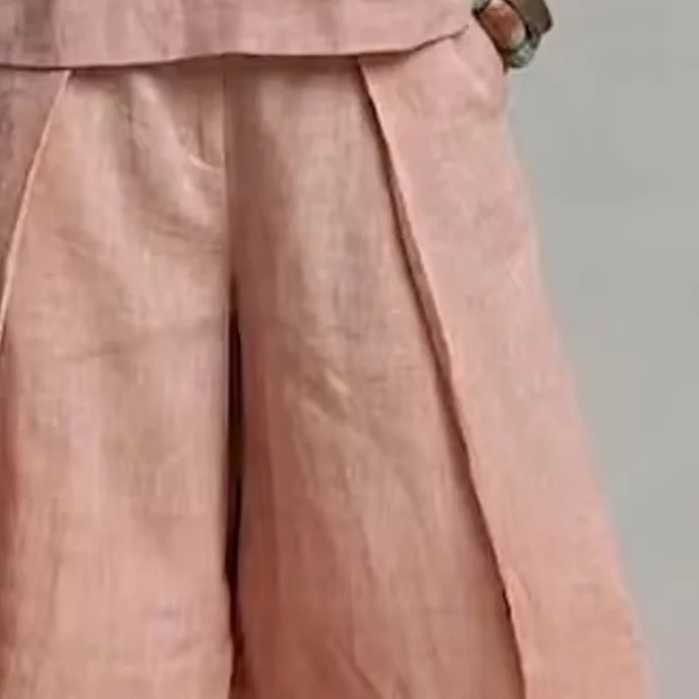 Women's Summer Cotton Linen Set Elegant Casual Loose Holiday V-neck Three-quarter Sleeve Top & Wide Leg Pants Outfit Streetwear
Women's Summer Cotton Linen Set Elegant Casual Loose Holiday V-neck Three-quarter Sleeve Top & Wide Leg Pants Outfit Streetwear