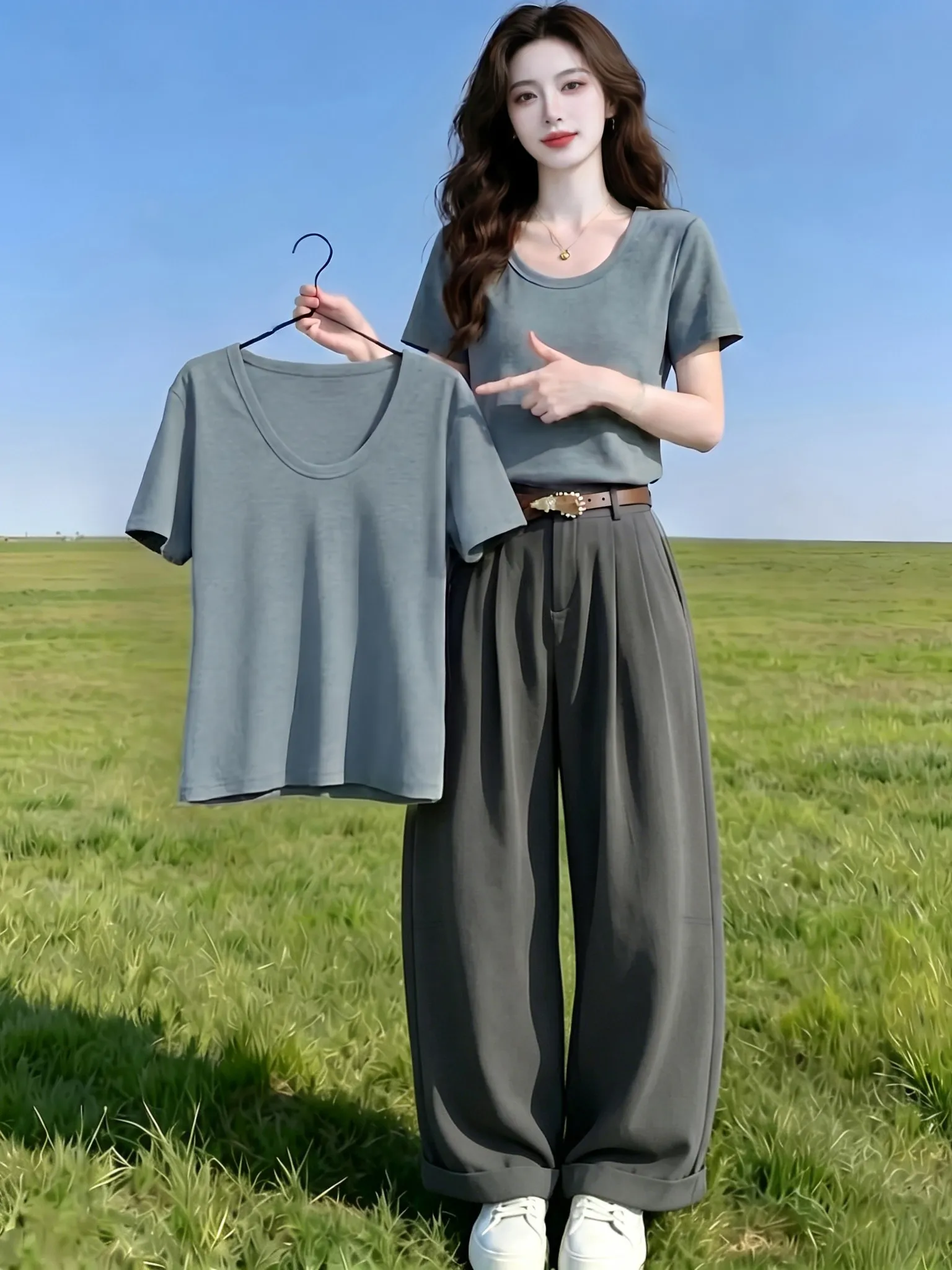 Fashionable Versatile Color Top with Casual Pants Summer New Arrival Breathable Comfortable Women's Two-Piece Set
Fashionable Versatile Color Top with Casual Pants Summer New Arrival Breathable Comfortable Women's Two-Piece Set