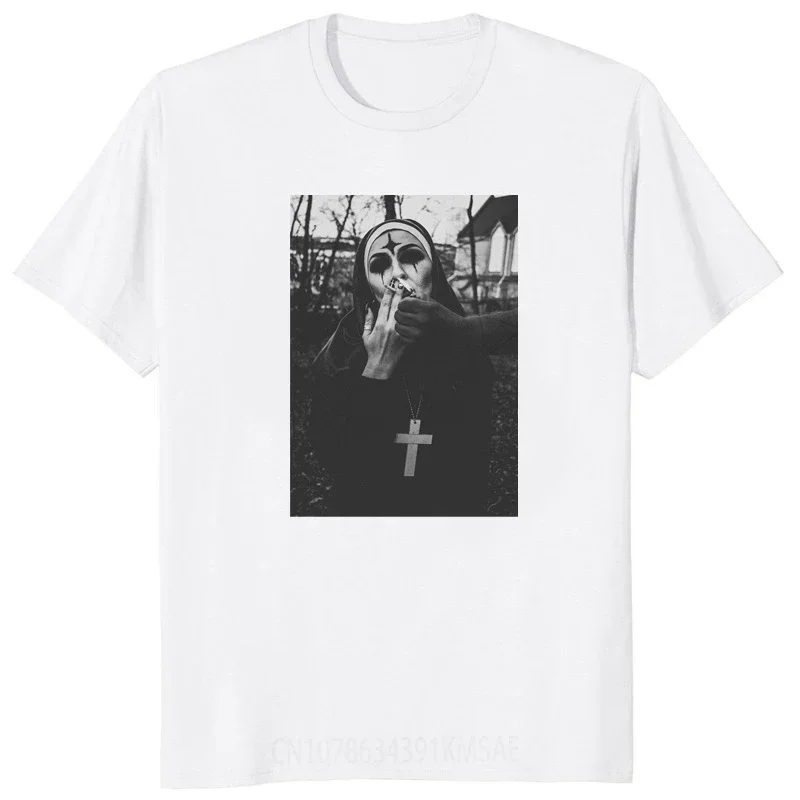 Men's summer vintage white nun print fashion T-shirt, 100% cotton top casual loose round neck short sleeves
Men's summer vintage white nun print fashion T-shirt, 100% cotton top casual loose round neck short sleeves