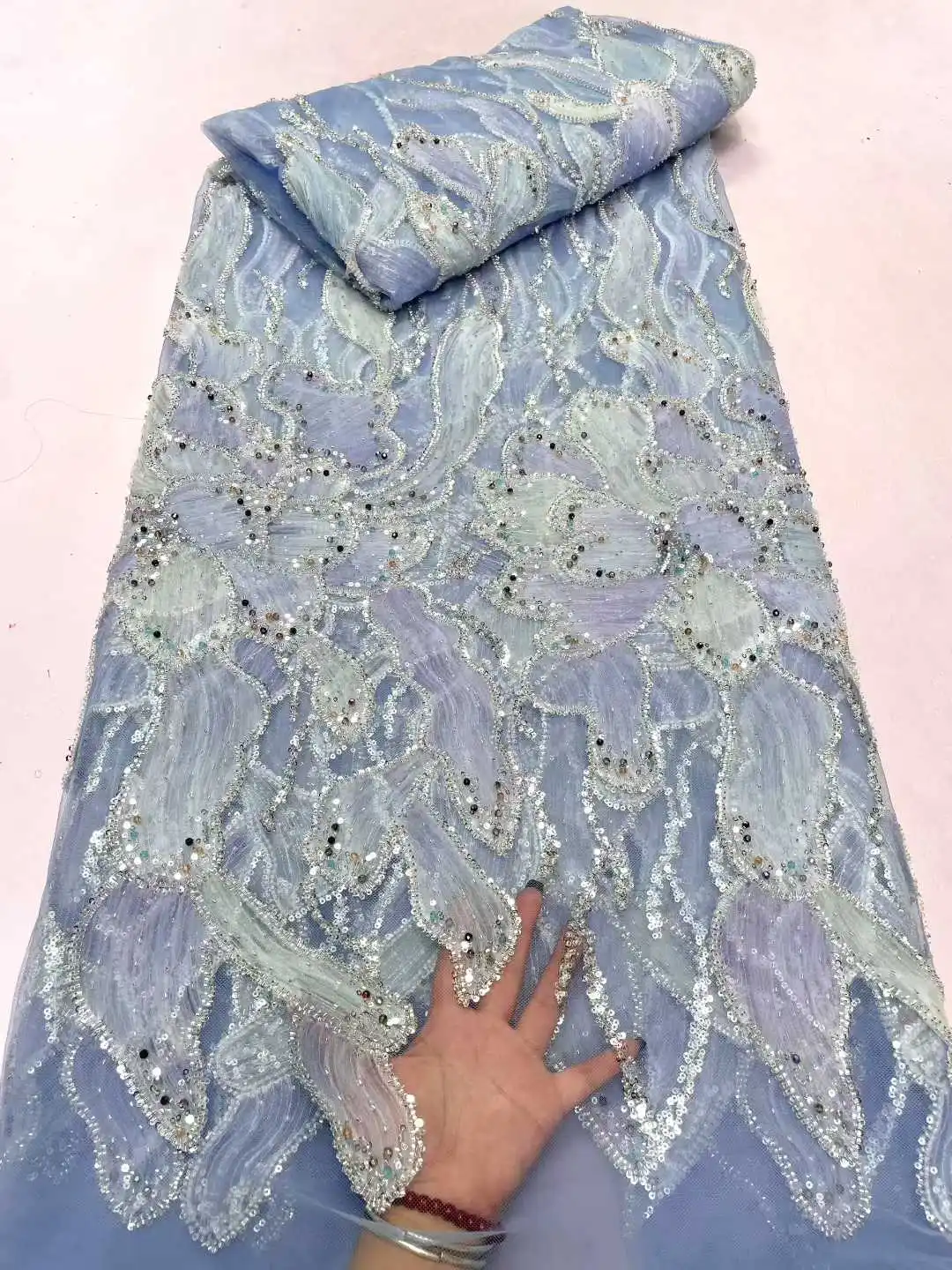 African 3D Lace Fabric 2025 Sequins Beaded Embroidery Groom Nigerian Bridal High Quality French Tulle Lace Fabric For Wedding
African 3D Lace Fabric 2025 Sequins Beaded Embroidery Groom Nigerian Bridal High Quality French Tulle Lace Fabric For Wedding