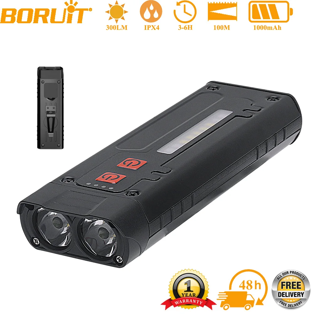 BORUiT Multifunctional LED Flashlight USB-C Rechargeable Mini Torch Tactical Portable Work Light with Magnetic Built-in Battery
BORUiT Multifunctional LED Flashlight USB-C Rechargeable Mini Torch Tactical Portable Work Light with Magnetic Built-in Battery