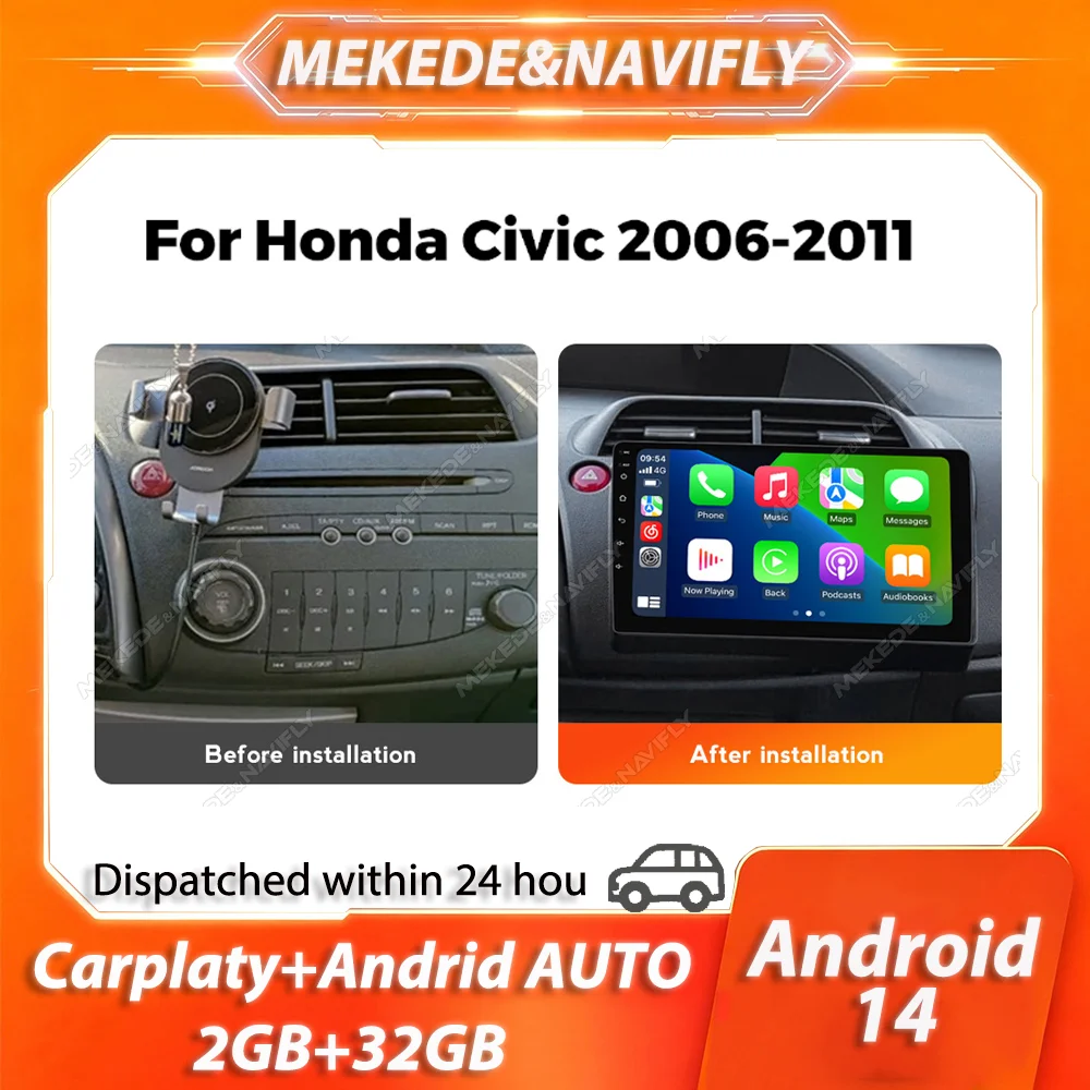 MEKEDE 2 Din Carplay For Honda Civic Hatchback 2006-2011 Android 14 Car Radio GPS autoradio Stereo Intelligent Car audio system
MEKEDE 2 Din Carplay For Honda Civic Hatchback 2006-2011 Android 14 Car Radio GPS autoradio Stereo Intelligent Car audio system