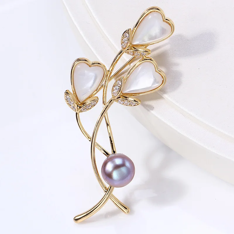 DIY Accessories, Copper Gold-plated Zircon Bouquet Shell Pearl Brooch Accessories, Empty Tray Accessories Trend Corsage
DIY Accessories, Copper Gold-plated Zircon Bouquet Shell Pearl Brooch Accessories, Empty Tray Accessories Trend Corsage