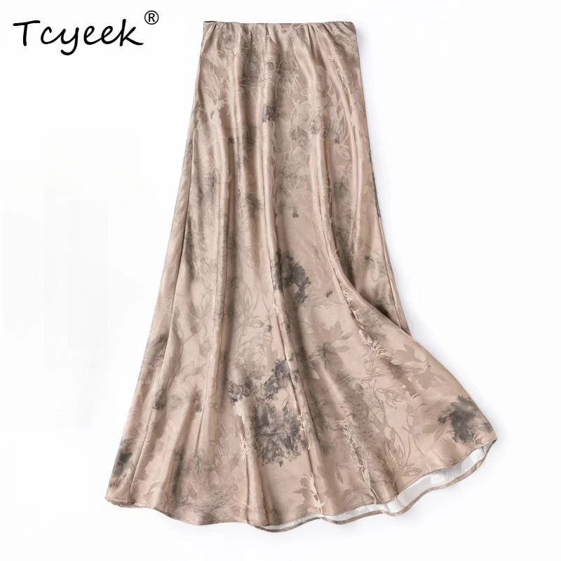 Tcyeek 100% Real Silk Women Long Skirts 2026 Spring Elastic Waist Elegant Fish-tail Skirt Clothes for Ladies Faldas Para Mujeres
Tcyeek 100% Real Silk Women Long Skirts 2026 Spring Elastic Waist Elegant Fish-tail Skirt Clothes for Ladies Faldas Para Mujeres