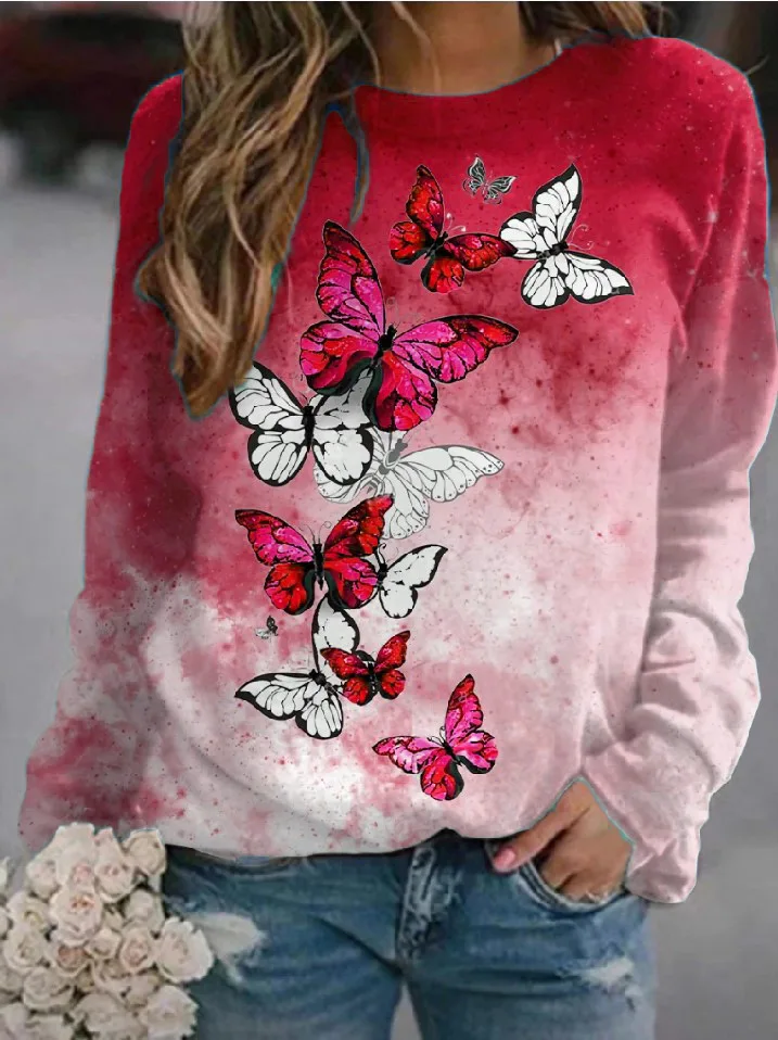 Super Beautiful European And American Butterfly Print Hoodie 2024 New Autumn Niche Design Sense Round NeckWA2
Super Beautiful European And American Butterfly Print Hoodie 2024 New Autumn Niche Design Sense Round NeckWA2