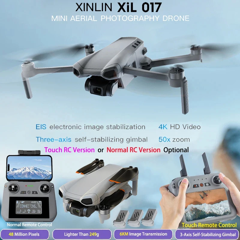 Новое поступление, 247 г XINLIN Xil017 с 3-осевым подвесом, 4K, профессиональная камера EIS, GPS, 6 км, диапазон управления, бесщеточный радиоуправляемый дрон, квадрокоптер
Новое поступление, 247 г XINLIN Xil017 с 3-осевым подвесом, 4K, профессиональная камера EIS, GPS, 6 км, диапазон управления, бесщеточный радиоуправляемый дрон, квадрокоптер