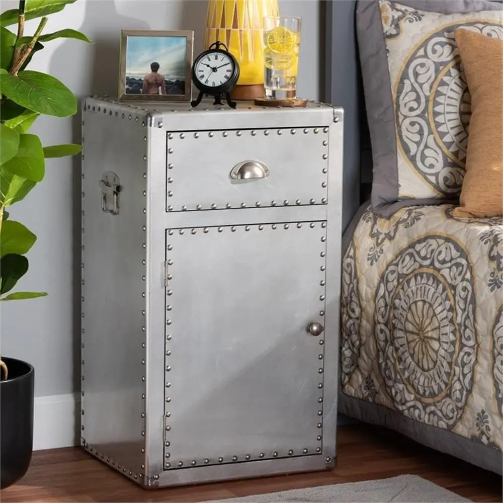 Serge rench Industrial Silver Metal 1-Door Accent Storage Cabinet
Serge rench Industrial Silver Metal 1-Door Accent Storage Cabinet