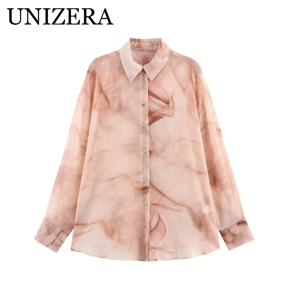 New women's fashion European and American style versatile tie dye printed long sleeved shirt
New women's fashion European and American style versatile tie dye printed long sleeved shirt