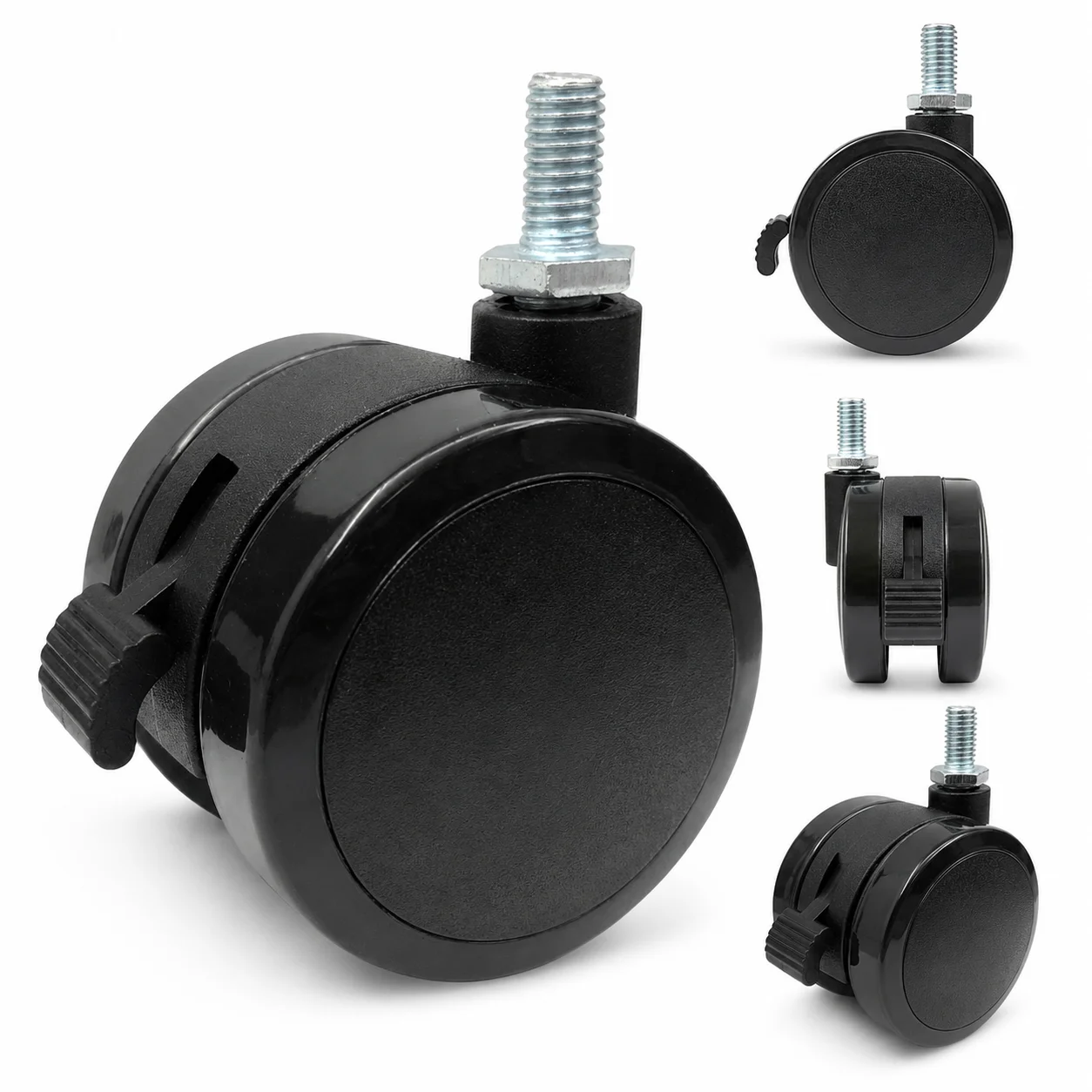 2-Inch Threaded Caster Wheels, 8x15mm Heavy-Duty Silent Swivel Casters with Brakes, Tool-Free for Standing Desks, 4 Pack
2-Inch Threaded Caster Wheels, 8x15mm Heavy-Duty Silent Swivel Casters with Brakes, Tool-Free for Standing Desks, 4 Pack