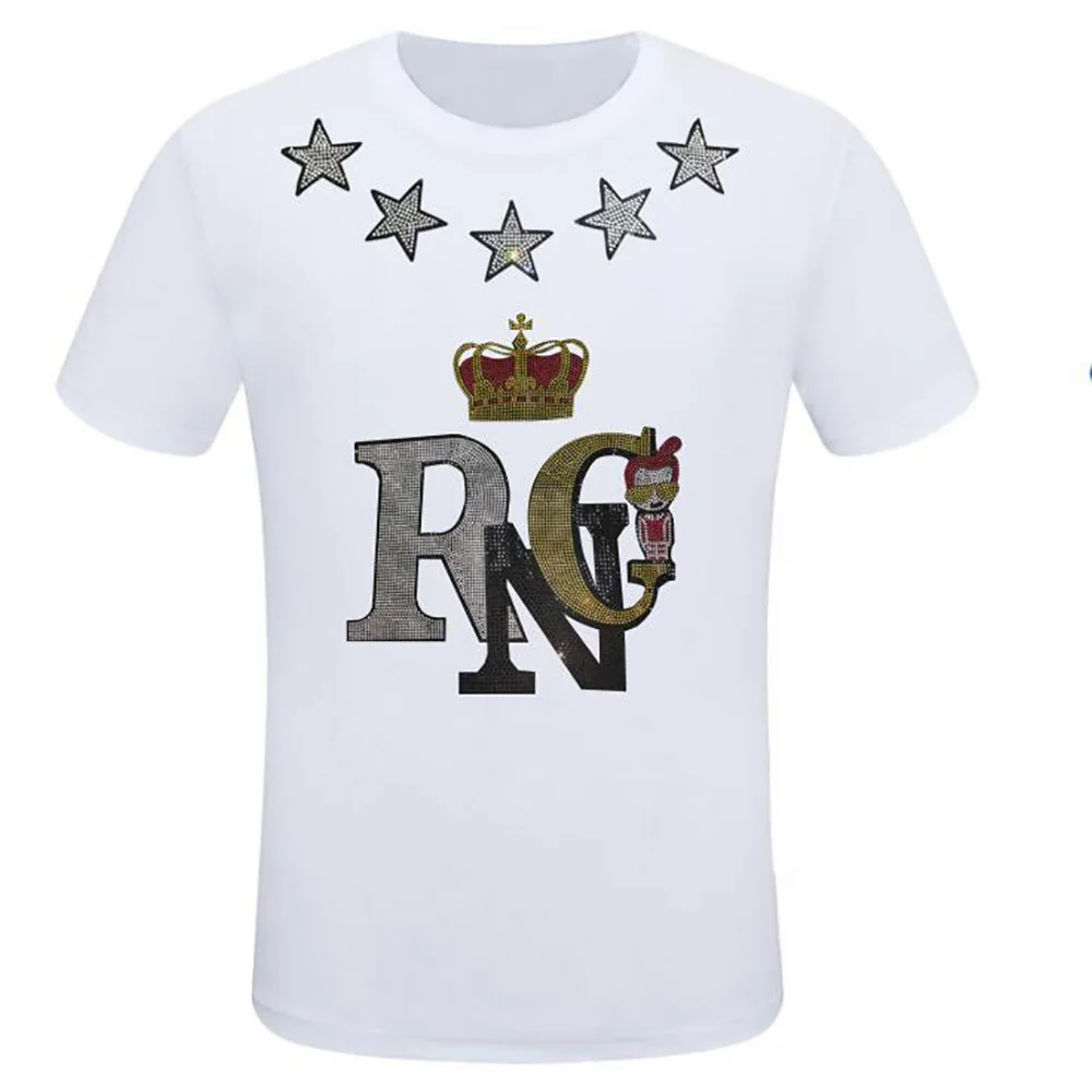 Designer Rhinestone Brand Men T-shirts Casual Clothing 6 Color Fashion New Drop Shipping
Designer Rhinestone Brand Men T-shirts Casual Clothing 6 Color Fashion New Drop Shipping