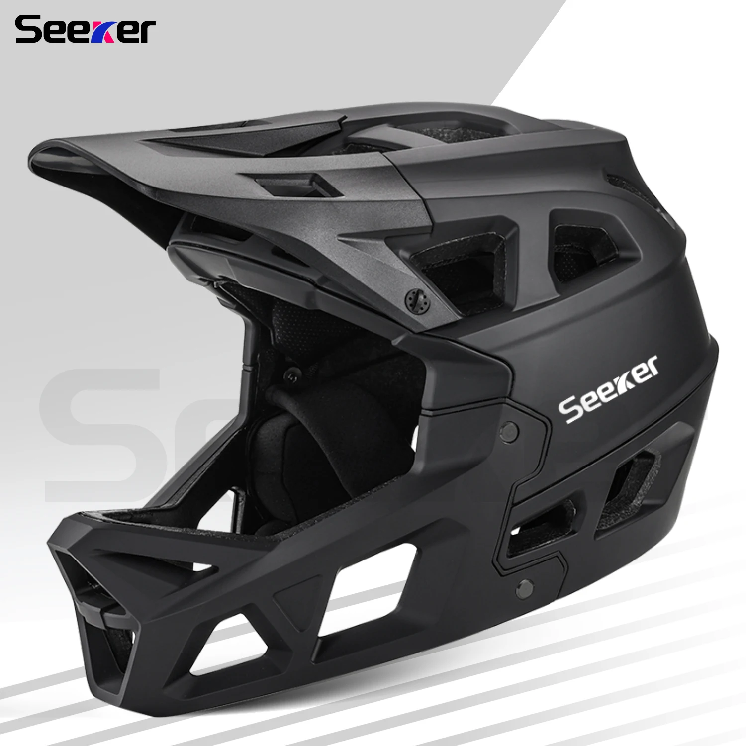 Seeker cross-country bicycle full-face helmet, lightweight impact-resistant downhill helmet, mountain biking protective equipmen
Seeker cross-country bicycle full-face helmet, lightweight impact-resistant downhill helmet, mountain biking protective equipmen