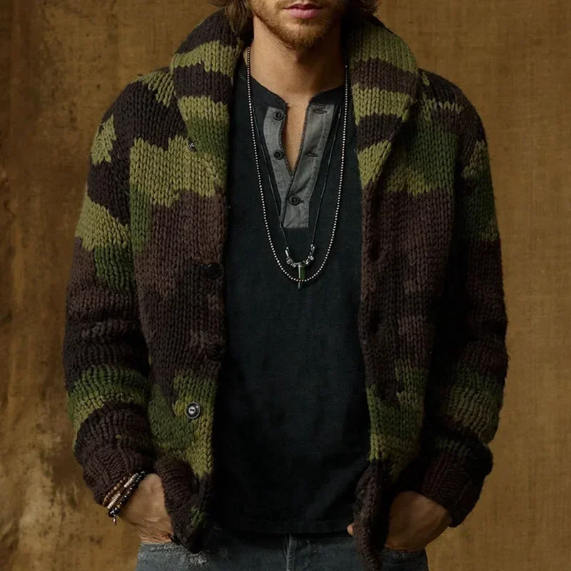 Europe and The United States New Men's 2024 Fall and Winter Camouflage Casual Jacquard Sweater Lapel Slim Wool Woven Jacket Men
Europe and The United States New Men's 2024 Fall and Winter Camouflage Casual Jacquard Sweater Lapel Slim Wool Woven Jacket Men