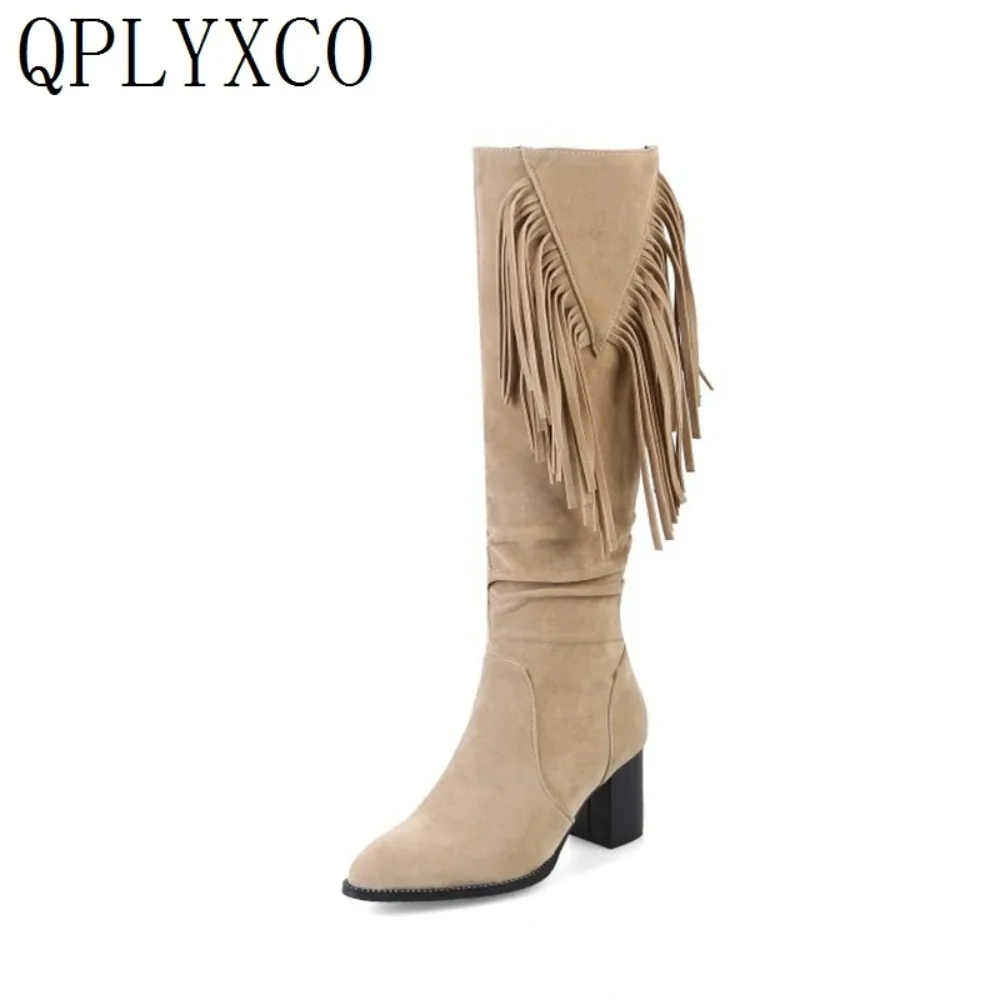 QPLYXCO Knee High Boots Women High Heels Fashion Tassel Inner Zipper Pointed Autumn Winter Warm Long Boots Big Size 47 48 Z6-6
QPLYXCO Knee High Boots Women High Heels Fashion Tassel Inner Zipper Pointed Autumn Winter Warm Long Boots Big Size 47 48 Z6-6
