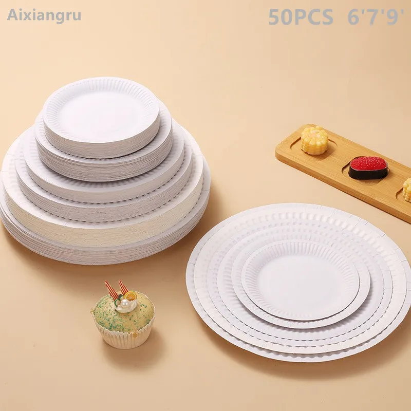 50pcs Disposable Platter Paper Platter Cake Platter White, Color Painting Paper Platter Diy Children's Art Materials 6'7'9' New
50pcs Disposable Platter Paper Platter Cake Platter White, Color Painting Paper Platter Diy Children's Art Materials 6'7'9' New